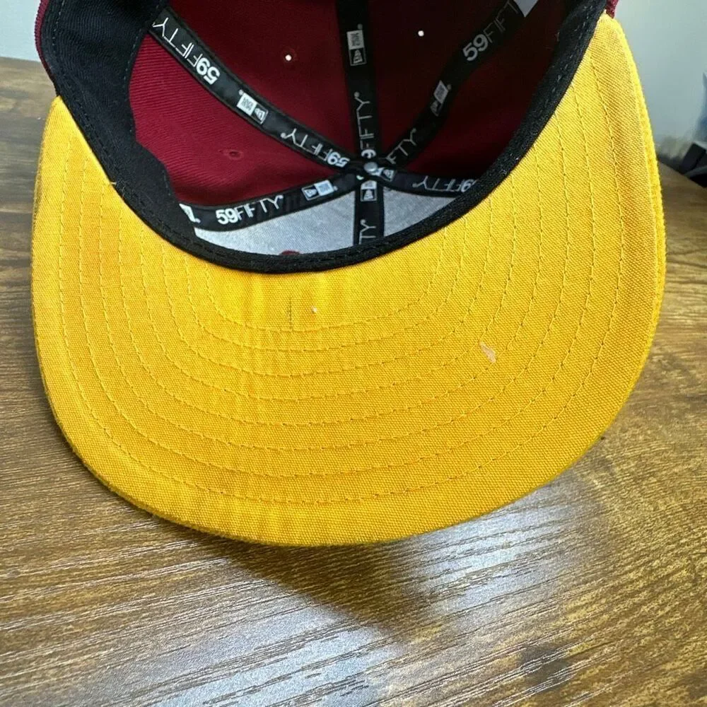 Washington Redskins Hat New Era 59Fifty‎ NFL SnapBack Fitted 6 3/8 Burgundy Gold